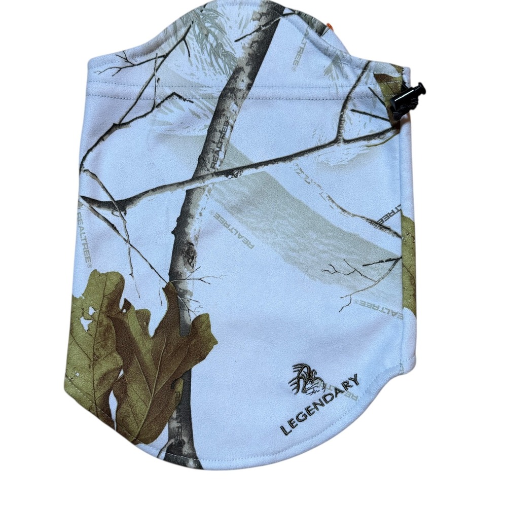 Legendary Whitetails Neck Gaiter Mens‎ OS White Camo Excellent Fleece Realtree